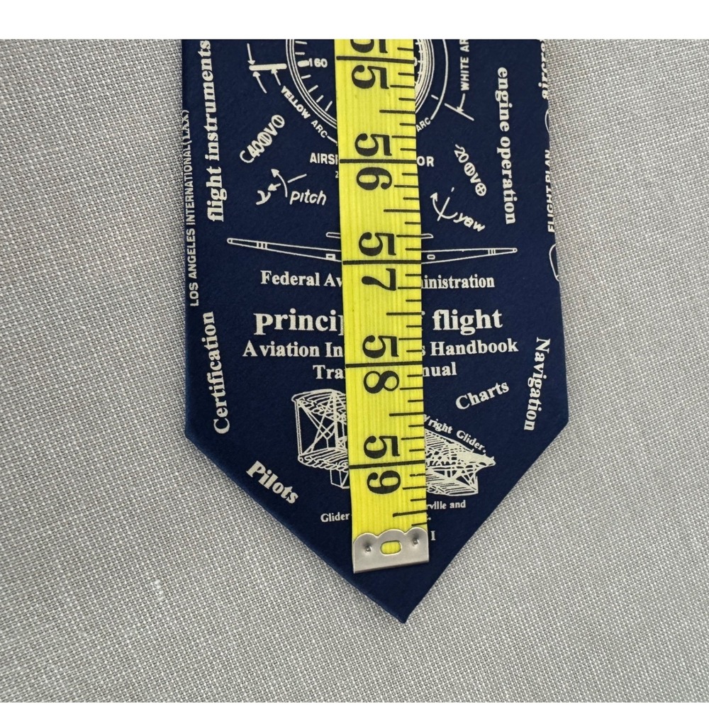 Honz Aeronautical Museum Artifacts Silk‎ Tie Blue - Picture 8 of 8